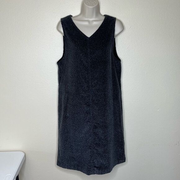 Talbots Corduroy Charcoal Marled Shift Jumper V Neck Sleeveless Back Zip Women 8 - Picture 10 of 10